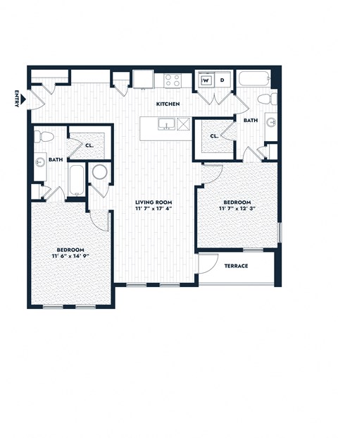 a floor plan of a home with a bedroom and a living room